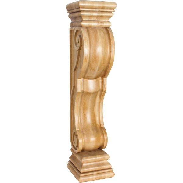 Hardware Resources 8" Wx8"Dx36"H Alder Rounded Scroll Fireplace Corbel FCORQ-ALD - main